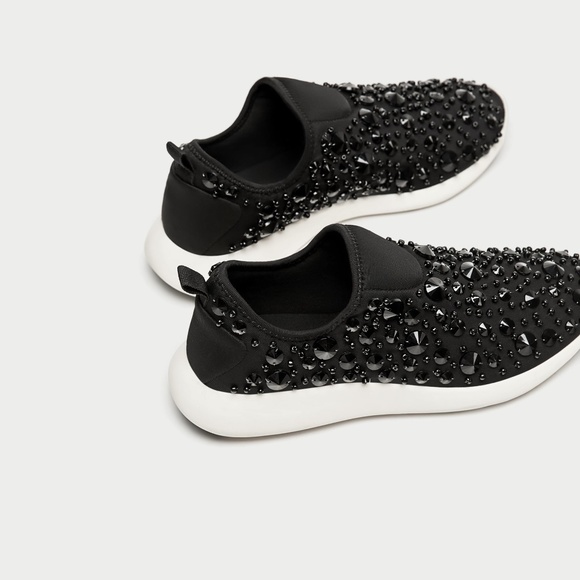 zara beaded sneakers